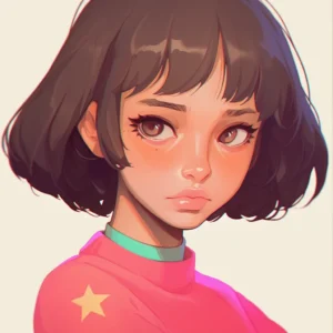 Illustration af en ung kvinde med mildt alvorligt blik, symboliserer indre fordybelse og følelsesmæssig blokering. Bruges på side om hypnose mod følelsesmæssige blokeringer i Roskilde.